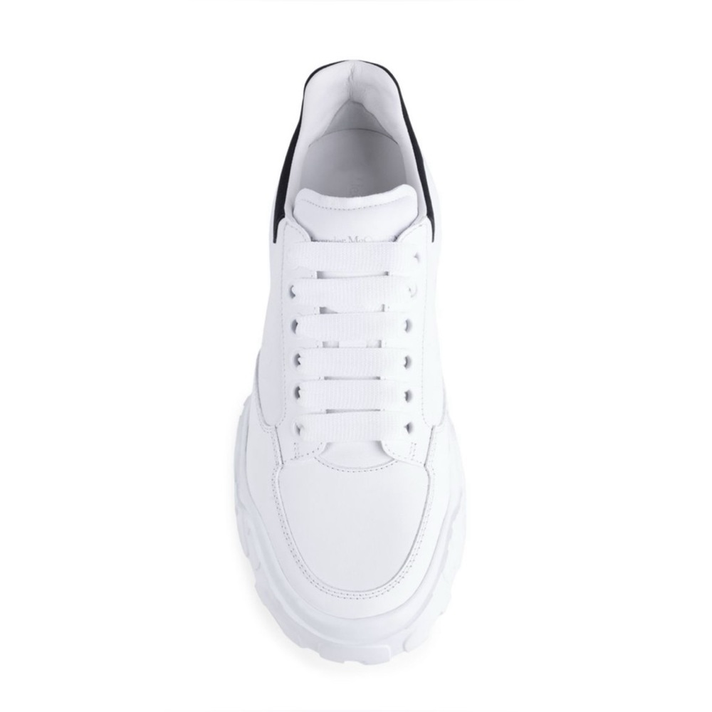 NEW ALEXANDER MCQUEEN Women Court Sneakers Luxury Leather Black White size EU 39 - Picture 2 of 6